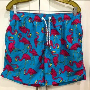 Maamgic Swimsuit, Flamingo Design, Blue Background